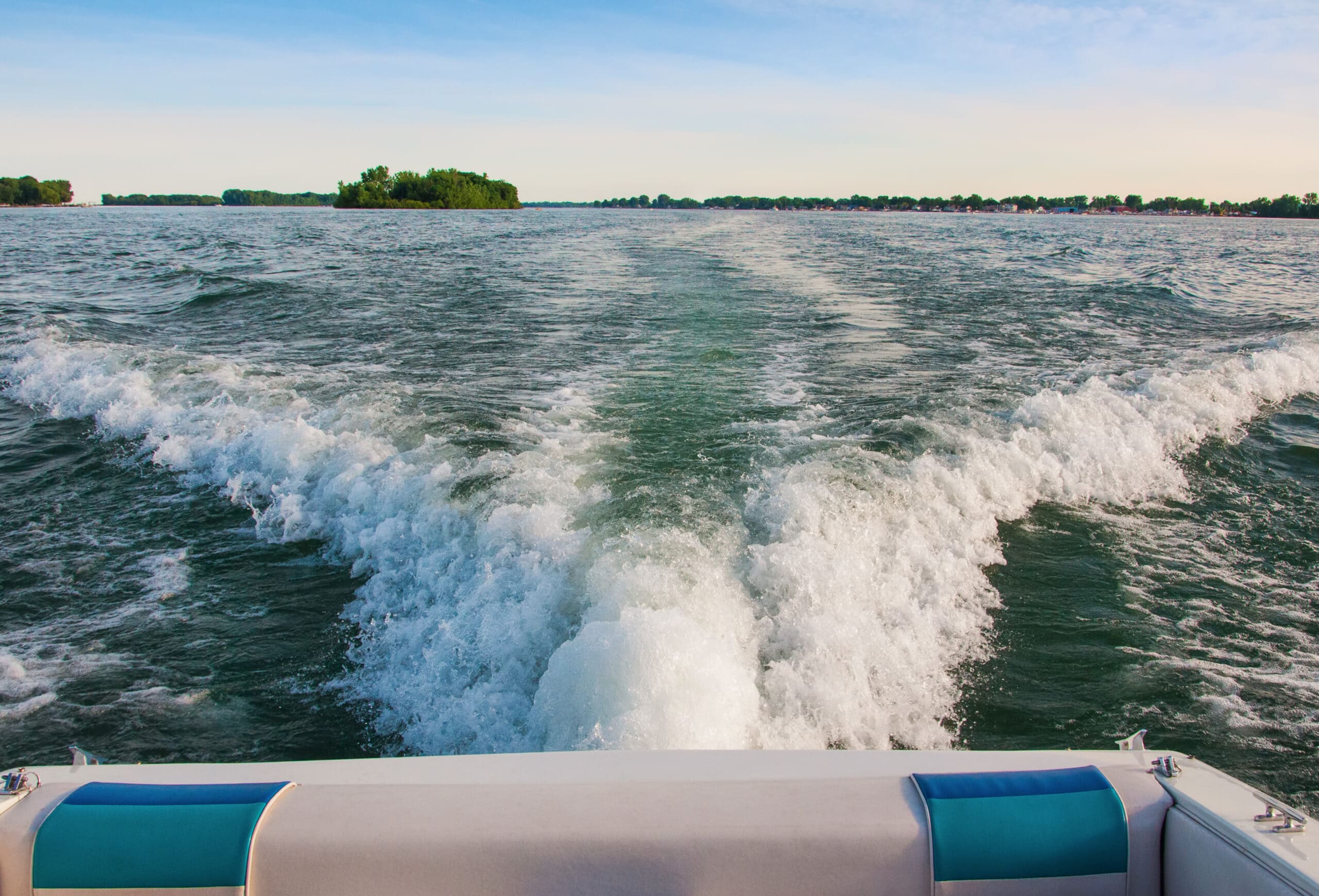 pontoon boat on river